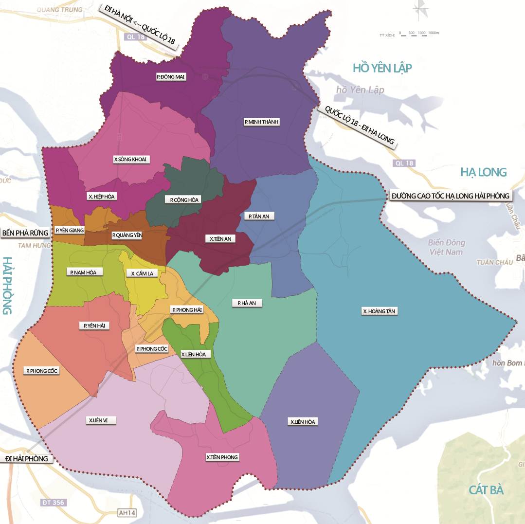 Bản đồ ranh giới lập quy hoạch và ranh giới hành chính các phường xã