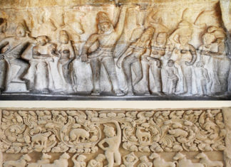 Phù điêu Krishna-Govardhana Khương Mỹ