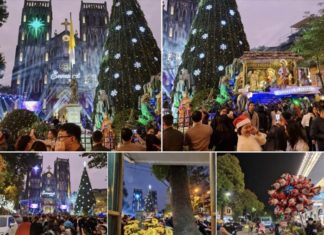 Biển người đổ về Nhà thờ Lớn đêm Noel