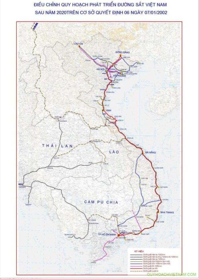 Bản đồ đường sắt Việt Nam - Địa Lý Việt Nam - vansudia.net