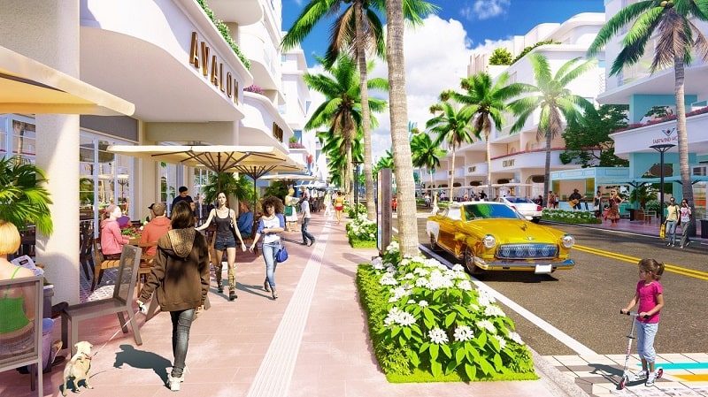 Chất sống Miami sắp được tái hiện tại khu đô thị Sun Riverside Village Sầm Sơn. (Ảnh phối cảnh minh họa).