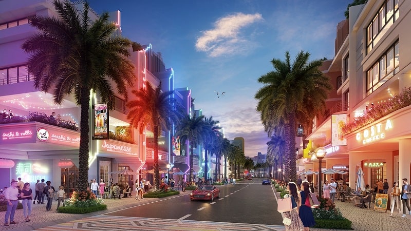 Chất sống Miami rực rỡ sắc màu tại khu đô thị Sun Riverside Village. Ảnh phối cảnh minh họa.