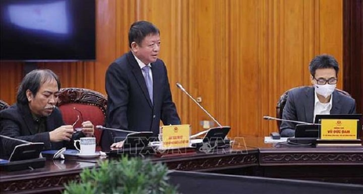 Bí thư Đảng đoàn, Chủ tịch Liên hiệp các Hội Văn học nghệ thuật Việt Nam Đỗ Hồng Quân phát biểu. Ảnh: Dương Giang/TTXVN