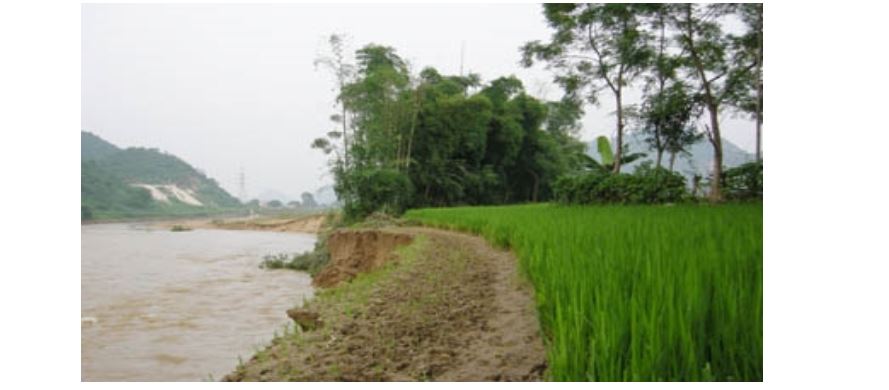 Biến đổi khí hậu gây ra lũ lụt, làm sạt lở đất, ảnh hưởng nặng nề tới sản xuất nông nghiệp.