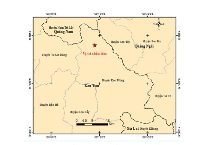 4 trận động đất liên tiếp ở Kon Tum - VSD Địa Lý Việt Nam