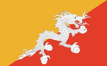 Quốc kỳ Vương quốc Bu tan min 356x220 - Văn Sử Địa Online - Giới thiệu, thông tin, quảng bá về văn học, lịch sử, địa lý
