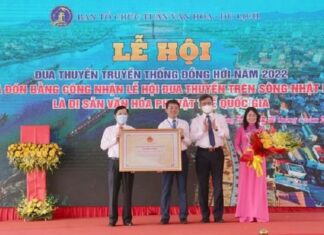 Lễ hội đua thuyền trên sông Nhật Lệ là Di sản văn hóa phi vật thể Quốc gia