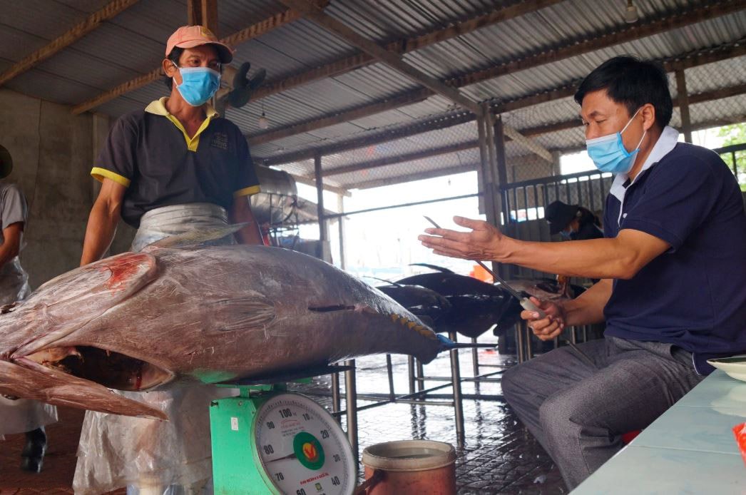 Mot con ca ngu dai duong nang gan 80kg min - Làng biển giàu nhất miền Trung nhờ nghề săn "thủy quái" đại dương