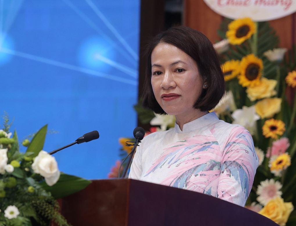 PGS.TS Nguyễn Thị Lệ Thu phát biểu tại lễ trao giải Ảnh: NH