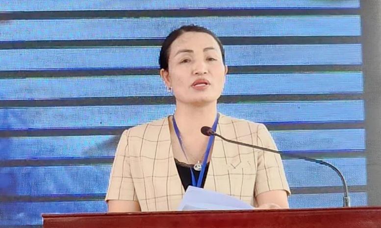 Chu tich UBND huyen Tu Ky Vu Thi Ha min - Lễ hội lúa rươi hữu cơ Tứ Kỳ - vụ Xuân năm 2022