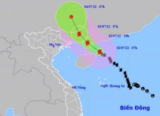 Bão Chaba sẽ gây mưa cho một số tỉnh miền Bắc từ tối nay