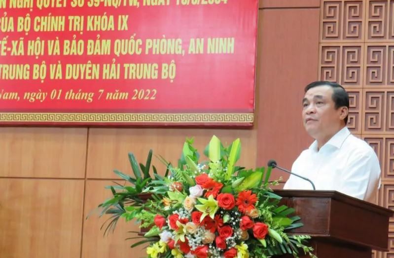 Bi thu Tinh uy Quang Nam Phan Viet Cuong phat bieu khai mac hoi nghi. min - Quảng Nam là nhân tố quan trọng trong Chiến lược phát triển du lịch Vùng Bắc Trung Bộ và Duyên hải miền Trung
