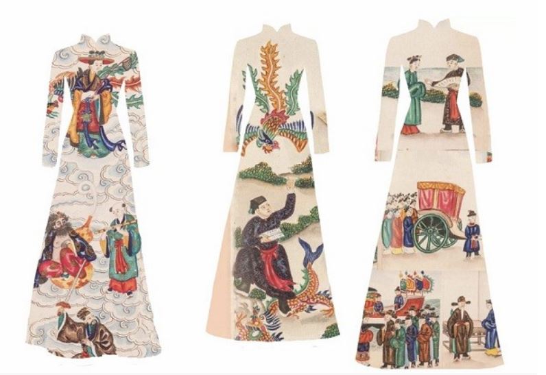 Bộ sưu tập áo dài Lục Vân Tiên-Kiều Nguyệt Nga của nhà thiết kế trẻ Yến Nhi. (Ảnh: NVCC)