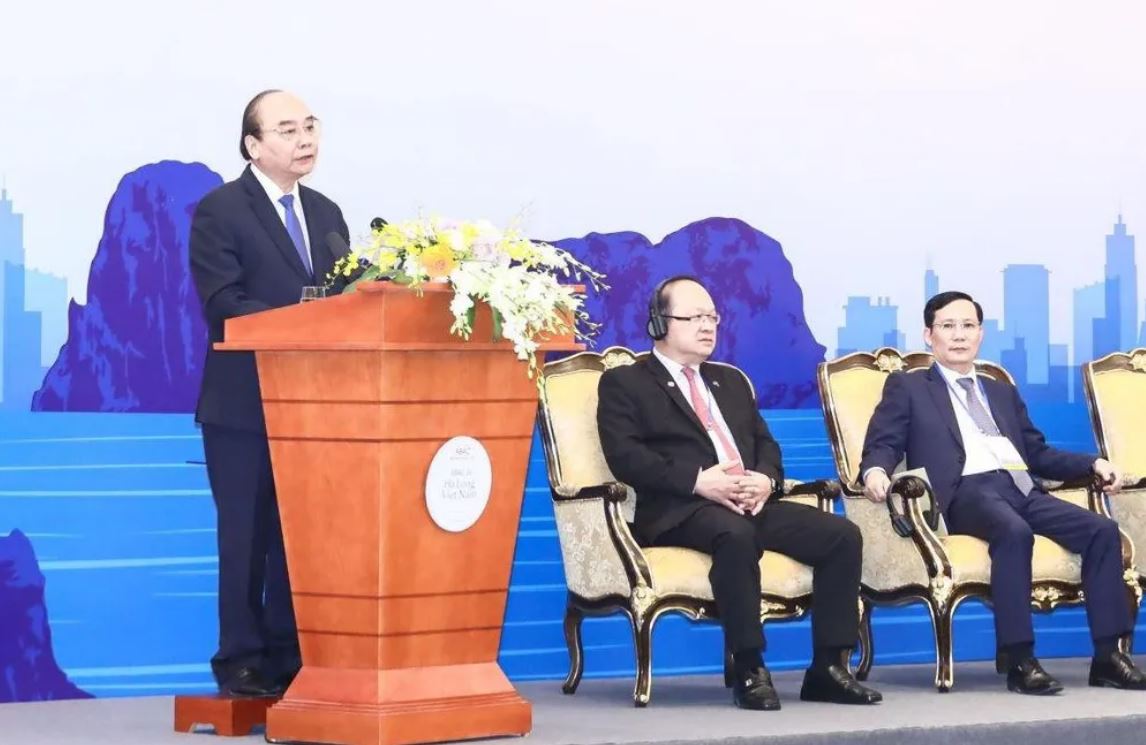Chủ tịch nước Nguyễn Xuân Phúc phát biểu tại hội nghị (Ảnh: VPCTN)