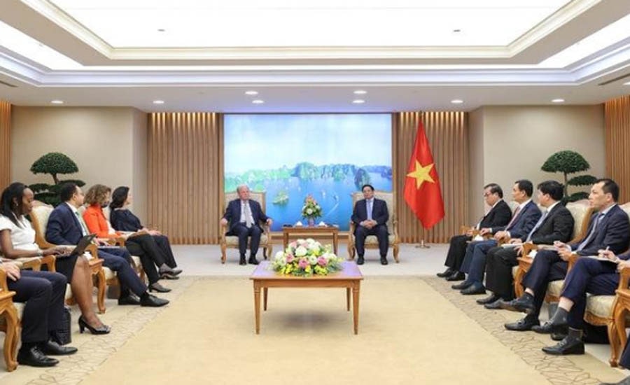 Thủ tướng Phạm Minh Chính nhấn mạnh Việt Nam luôn coi WB là người bạn tốt, đối tác phát triển rất quan trọng - Ảnh: VGP/Nhật Bắc
