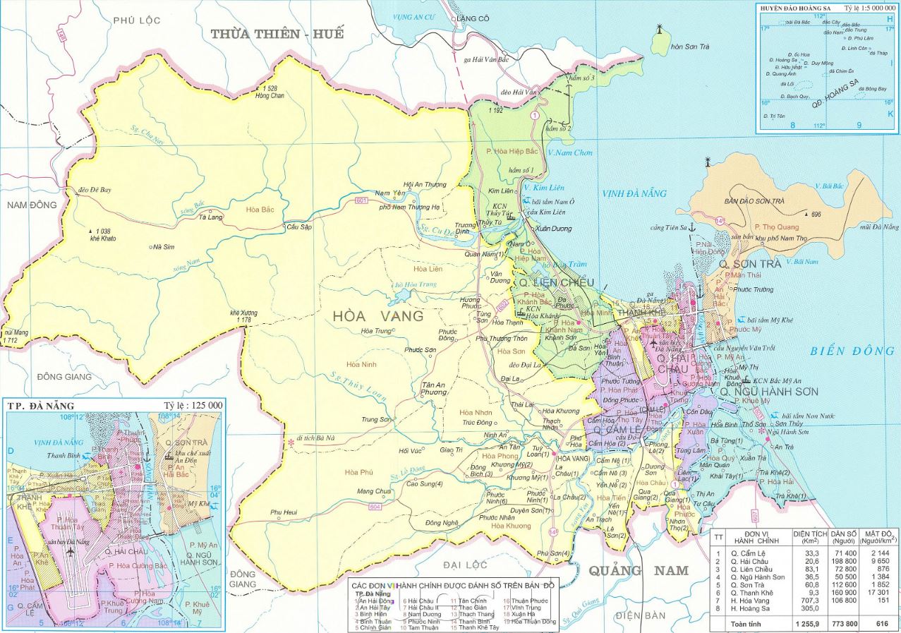 Ban do thanh pho Da Nang min - Bản đồ các tỉnh Duyên Hải Nam Trung Bộ năm 2022