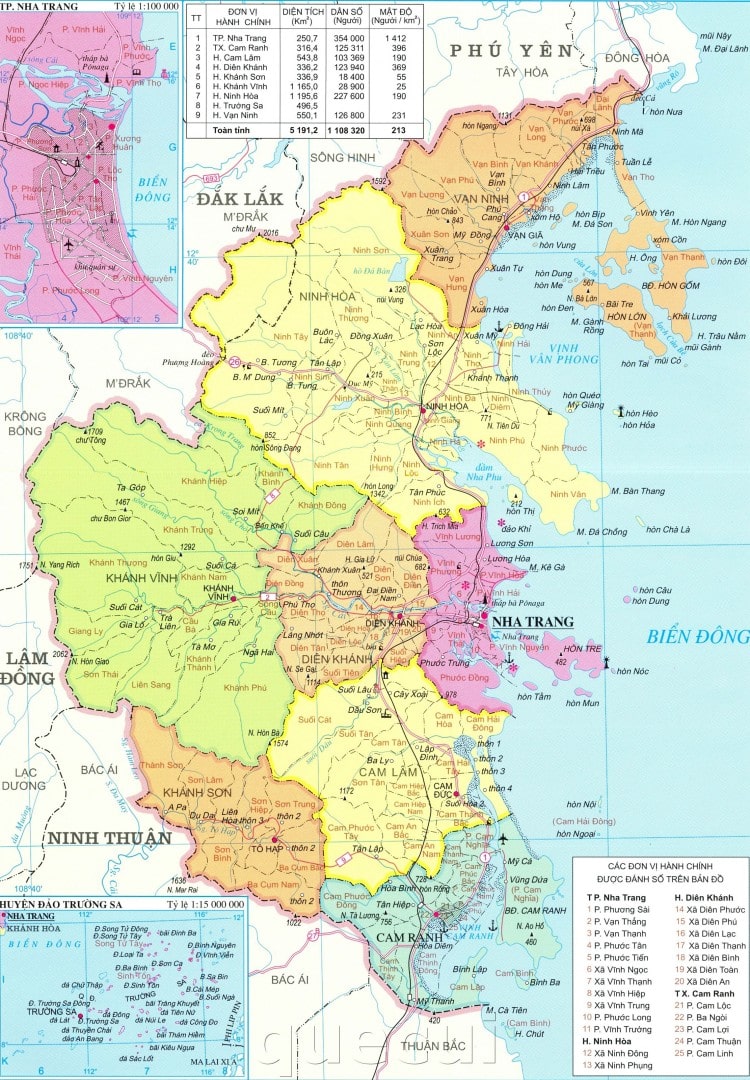 Ban do tinh Khanh Hoa min - Bản đồ các tỉnh Duyên Hải Nam Trung Bộ năm 2022