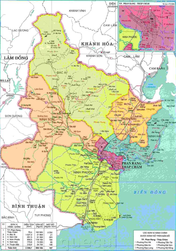 Ban do tinh Ninh Thuan min - Bản đồ các tỉnh Duyên Hải Nam Trung Bộ năm 2022
