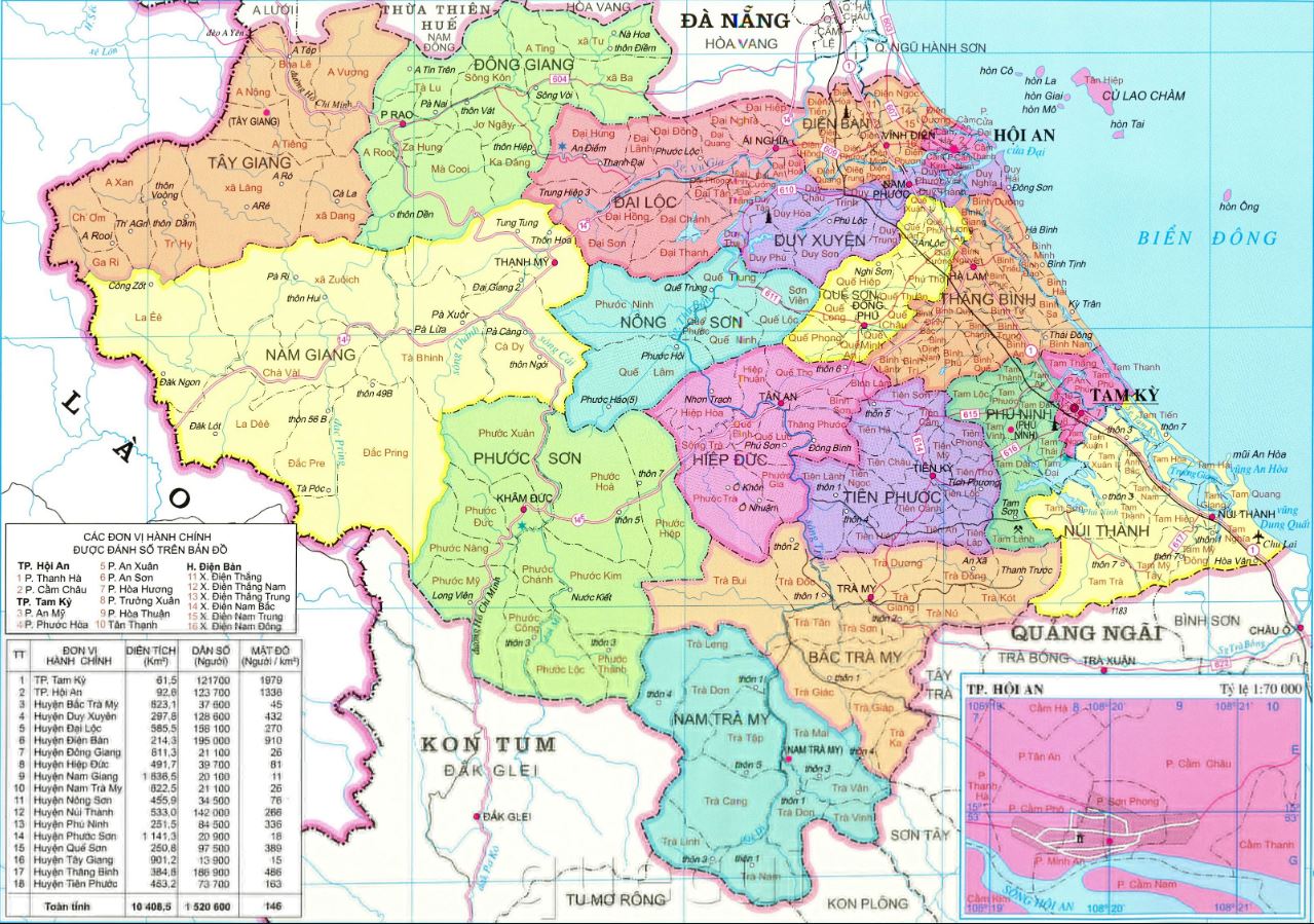 Ban do tinh Quang Nam min - Bản đồ các tỉnh Duyên Hải Nam Trung Bộ năm 2022