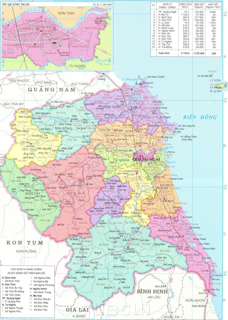 Ban do tinh Quang Ngai min - Bản đồ các tỉnh Duyên Hải Nam Trung Bộ năm 2022