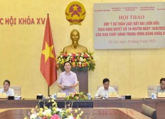 Chủ tịch Quốc hội Vương Đình Huệ chủ trì Hội thảo góp ý sửa đổi Luật Đất đai theo Nghị quyết số 18 – NQ/TW của Ban Chấp hành Trung ương Khóa XIII