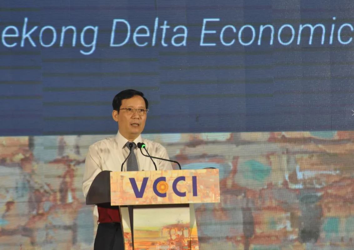 Chu tich VCCI Pham Tan Cong phat bieu tai le cong bo. min - ĐBSCL đang đứng trước nhiều cơ hội lớn
