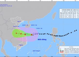 Bão số 4 cách Đà Nẵng-Quảng Ngãi khoảng 270km, giật trên cấp 17