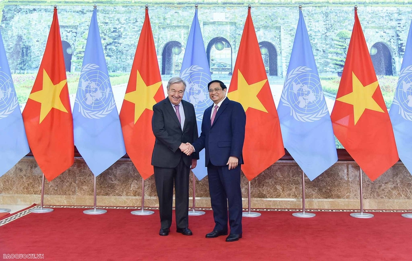 Tại lễ kỷ niệm, Tổng thư ký LHQ António Guterres khẳng định, trong 45 năm qua, nhân dân Việt Nam đã viết nên câu chuyện về sự chuyển đổi mạnh mẽ và tràn đầy hy vọng.