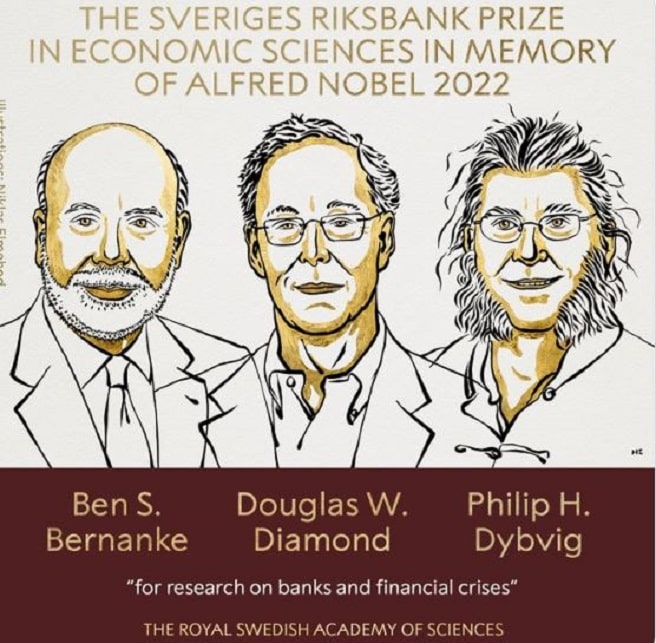 Chân dung ba người đoạt giải Nobel Kinh tế 2022.