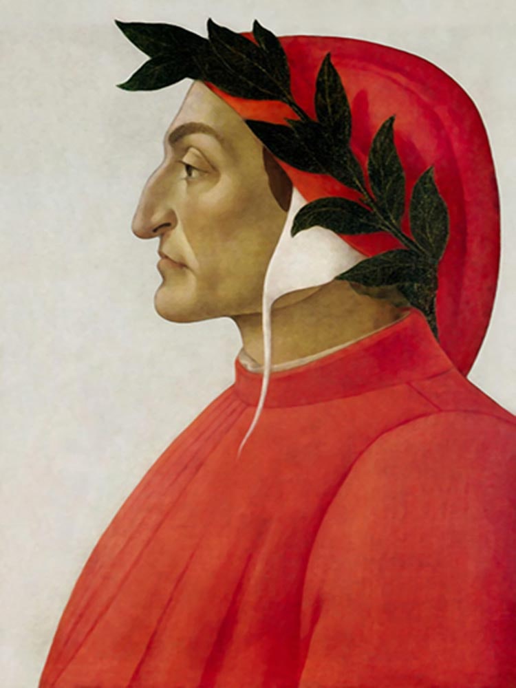 Chan dung thi si Dante Alighieri duoc ve boi hoa si Sandro nam 1495 min - Thi sĩ Dante Alighieri - cha đẻ của ngôn ngữ Ý