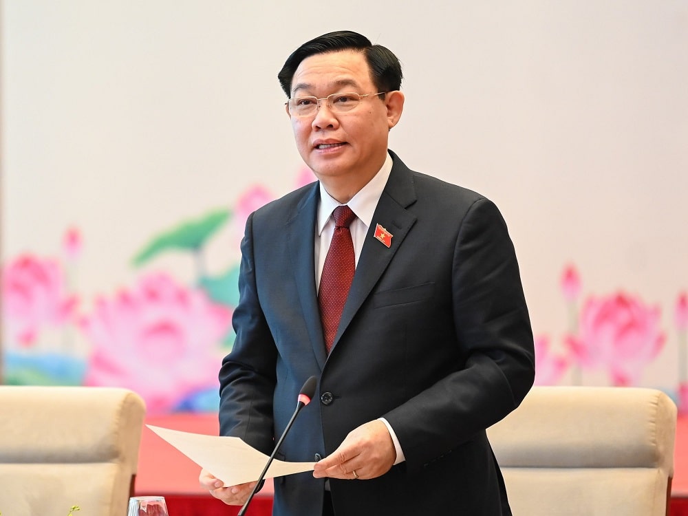 Chủ tịch Quốc hội phát biểu tại gặp mặt.