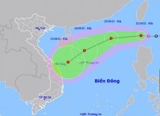 Thời tiết ngày 22/10: Áp thấp nhiệt đới có xu hướng mạnh dần lên