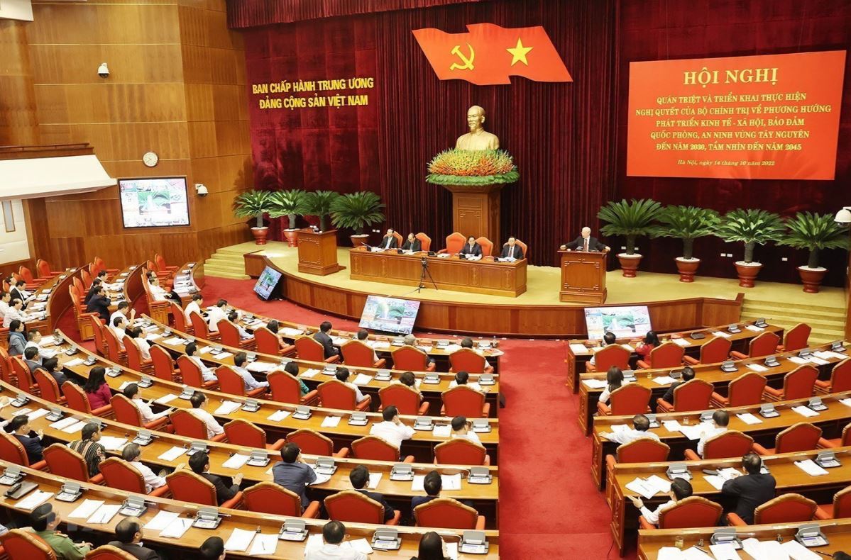 Tổng Bí thư Nguyễn Phú Trọng phát biểu kết luận hội nghị. 