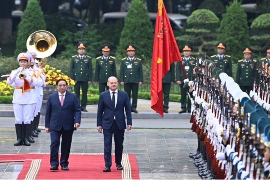 Thủ tướng Phạm Minh Chính chủ trì lễ đón chính thức thủ tướng Đức