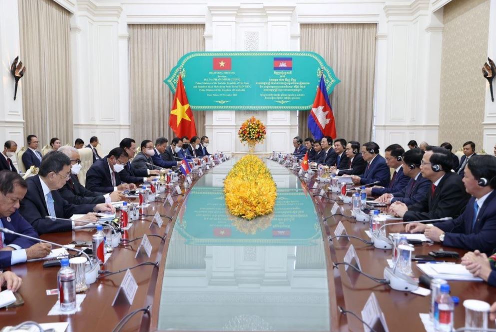 Thủ tướng Phạm Minh Chính hội đàm với Thủ tướng Hun Sen