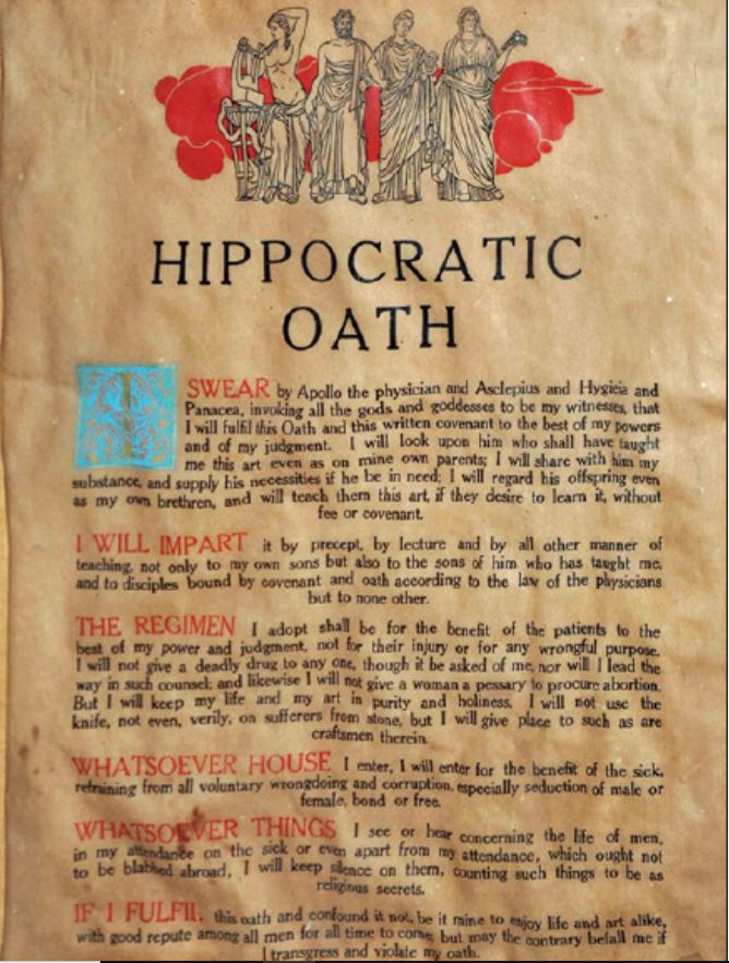 Lời thề Hippocrates gốc.