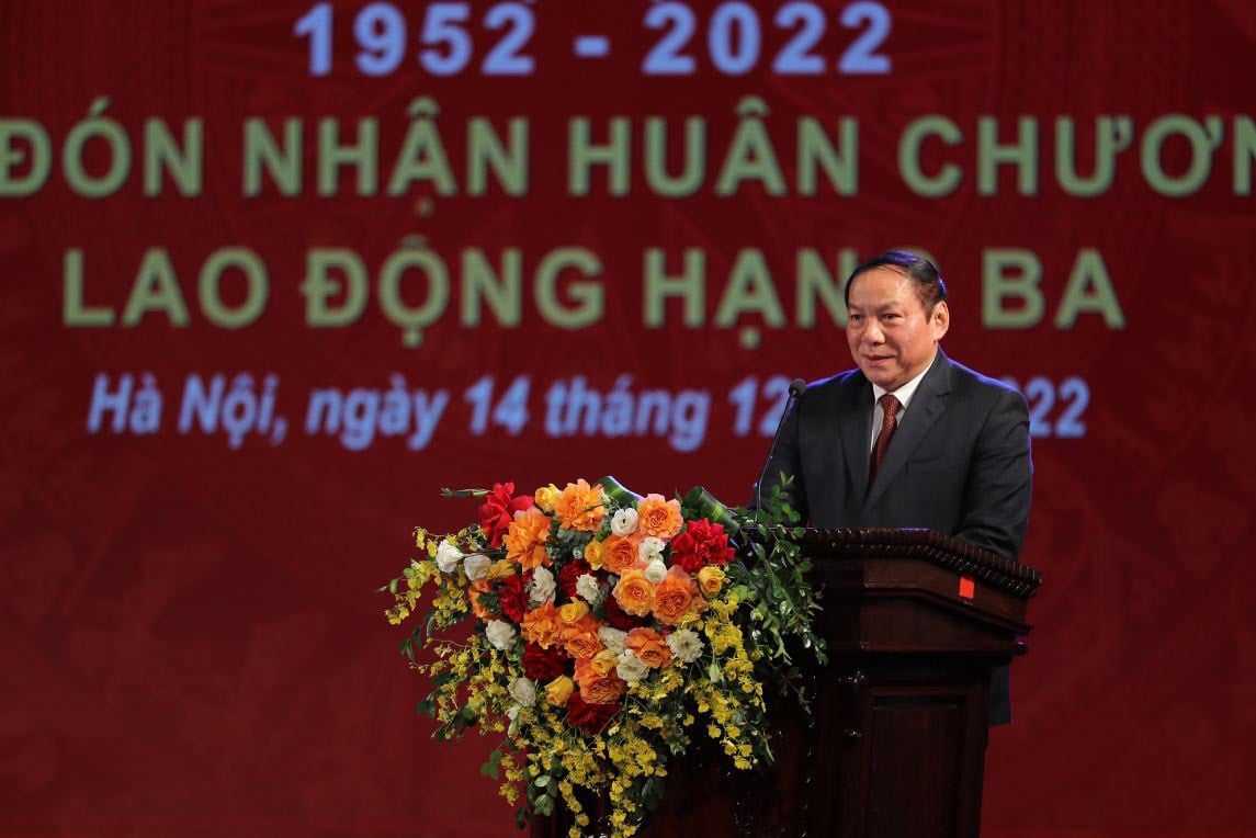 Bộ trưởng Nguyễn Văn Hùng phát biểu tại buổi lễ