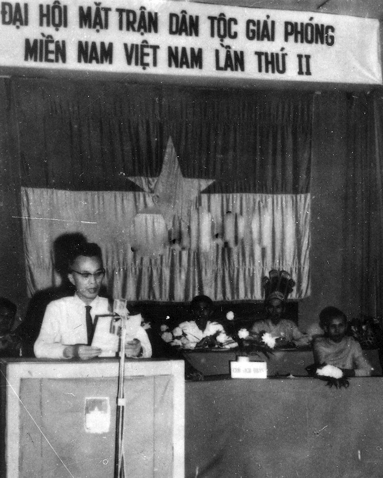 Đại hội Mặt trận Dân tộc giải phóng miền Nam Việt Nam lần thứ II, Chủ tịch Nguyễn Hữu Thọ đọc diễn văn khai mạc, năm 1964 