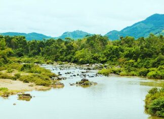 Sông Tiên chảy ngược lên rừng