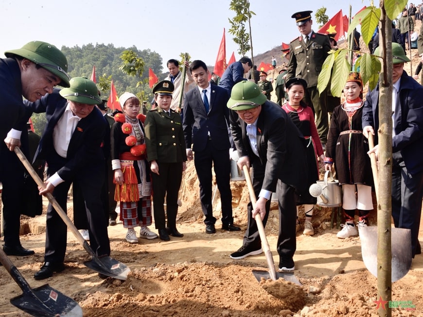 Chu tich Quoc hoi tham gia Tet trong cay tai Tuyen Quang min - Chủ tịch Quốc hội Vương Đình Huệ: Xây dựng “nền kinh tế xanh”, phát triển đất nước hài hòa, bền vững