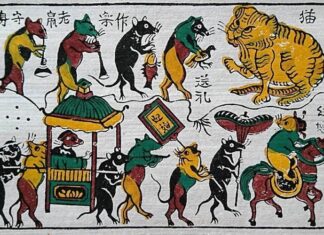 Hình tượng con mèo trong văn hóa Tranh dân gian Đông Hồ “Đám cưới chuột”.