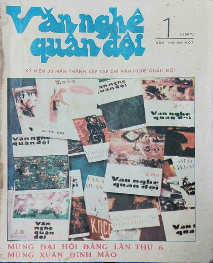 Trang bia Tap chi Van nghe Quan doi so Tet 1987 min - Thanh Tịnh làm báo tết - Tác giả: Ngô Vĩnh Bình