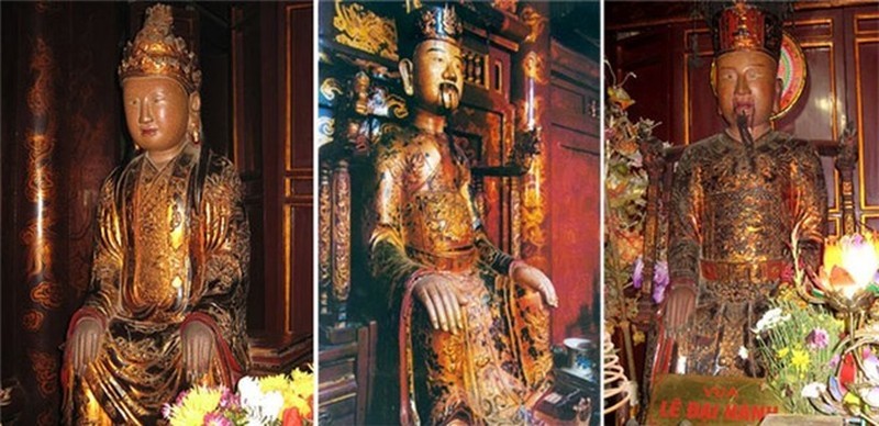 Tượng thờ Dương Vân Nga, Đinh Tiên Hoàng, Lê Đại Hành.
