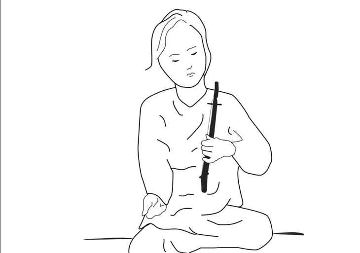 Ảnh minh họa cách chơi cây đàn bằng gạc hươu 