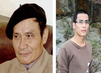 Ảnh (từ trái qua phải): Nhà văn Thanh Quế và con trai (Nhà thơ Phan Tuy An)