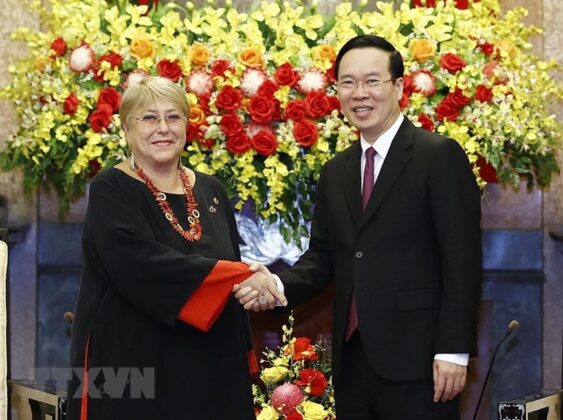 Chủ tịch nước V&otilde; Văn Thưởng tiếp cựu Tổng thống Chile Bachelet