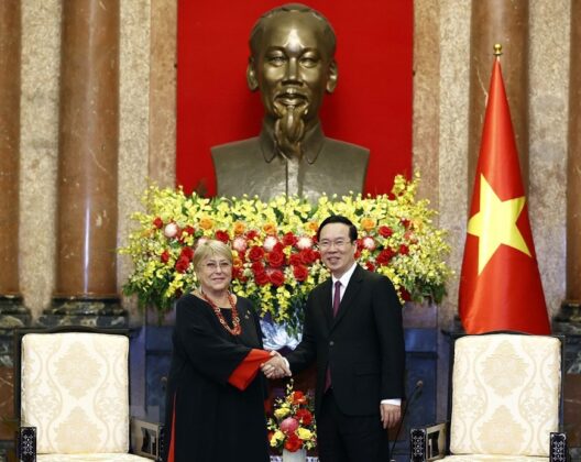 Chủ tịch nước V&otilde; Văn Thưởng tiếp cựu Tổng thống Chile Michelle Bachelet 3