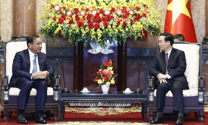 Chu tich nuoc Vo Van Thuong tiep min - Triển khai hiệu quả hợp tác, thúc đẩy quan hệ Campuchia - Việt Nam ngày càng phát triển