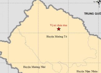 Động đất 4,4 độ richter tại Mường Tè (Lai Châu) gây rung lắc mạnh