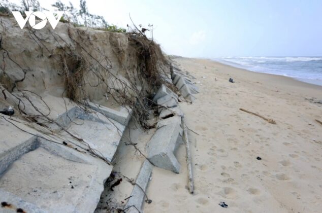 bien 12 min 634x420 - Video: Hình ảnh sạt lở bờ biển nghiêm trọng, đe dọa nhà cửa, tài sản của người dân Quảng Nam